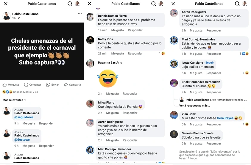 Exhiben a presidente del Carnaval Mina 2025