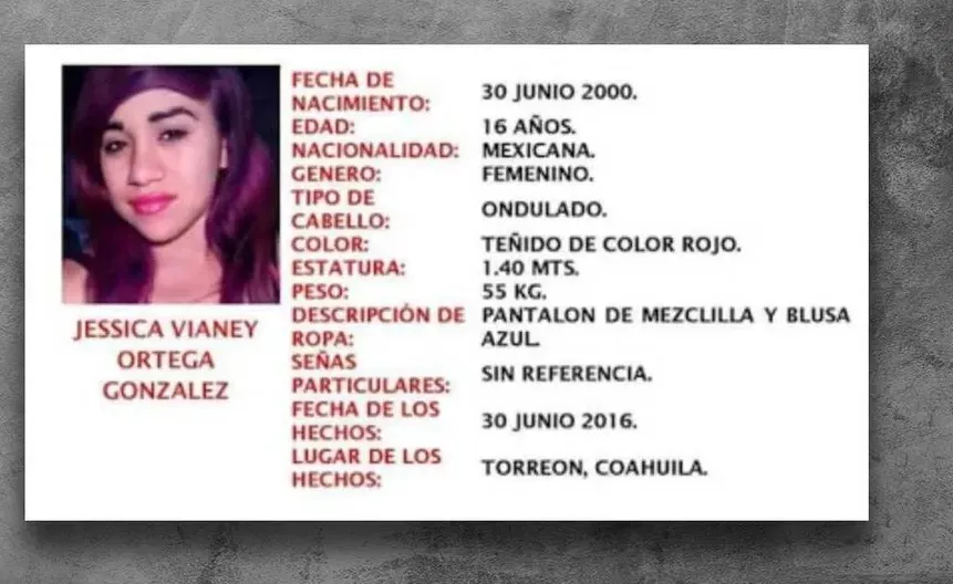 Vianey fue reportada como desaparecida en 2016.
