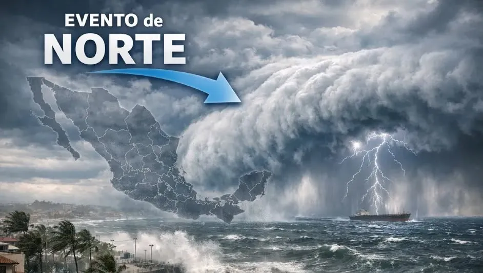Evento de “Norte” impacta en México con vientos intensos, lluvias y oleaje elevado