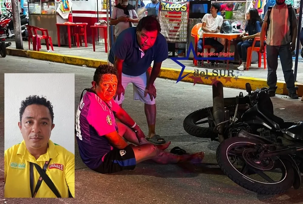 “Nachito Kalimba”, uno de los accidentados frente a la Pepsi; dos motociclistas, delicados