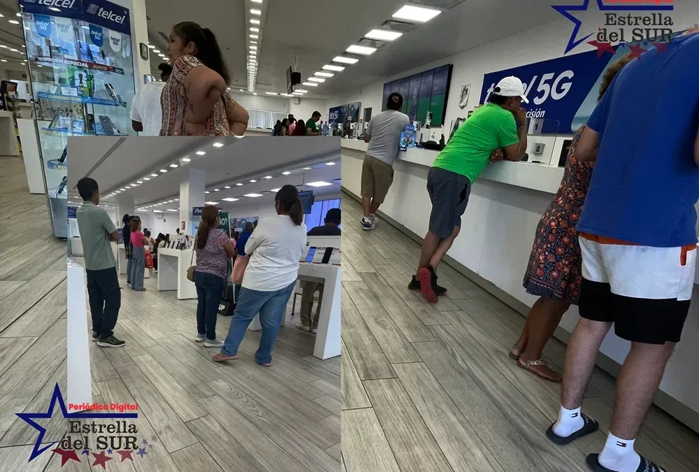 Largas filas en Telcel Minatitlán; usuarios acuden a registrar sus líneas telefónicas