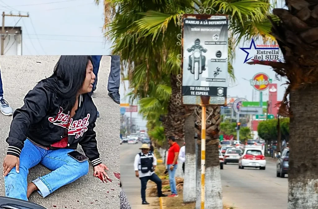 ¡Segundos que cambian una vida! joven motociclista pierde dos dedos tras ser arrollada en Minatitlán